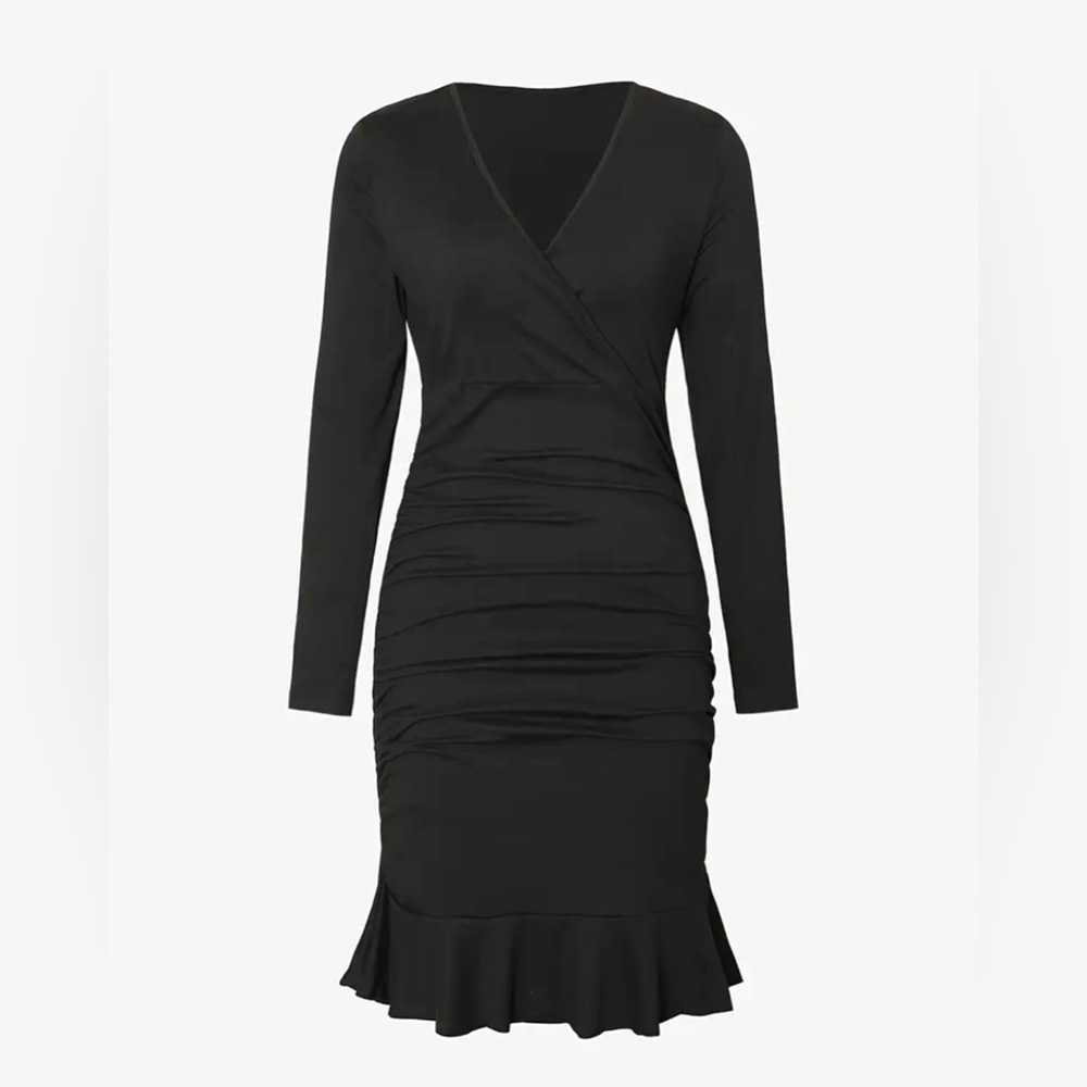 NWT Black Long Sleeve Fitted Dress
